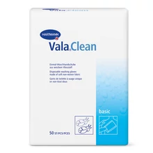 Száraz mosdató kesztyű beteggondozáshoz, Vala Clean Basic, 50db