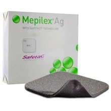 Ezüsttel impregnált habkötszer fertőzött sebekre, Mepilex AG, 17,5x17,5cm