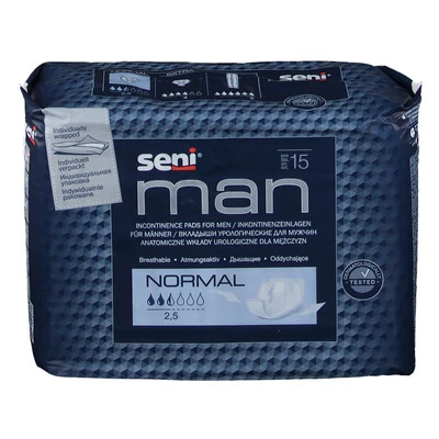 Inkontinencia betét férfiaknak, 300ml, 15db, Seni Man Normal